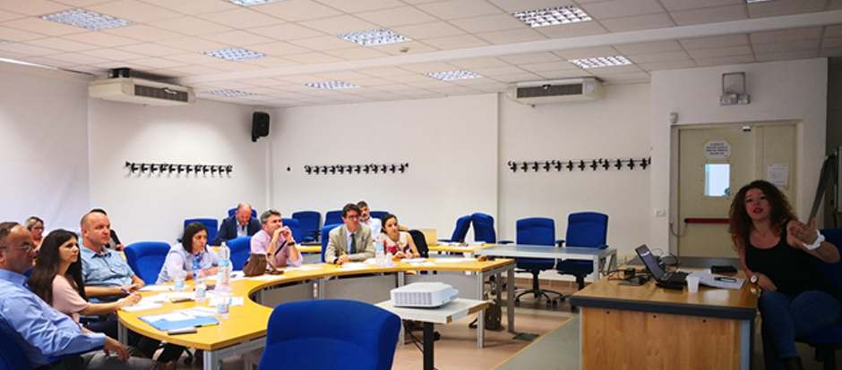 Woman talking during a meeting