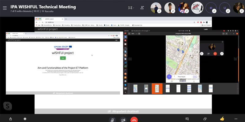 University of Salento organized an Online Meeting with the partnership of wISHfUl to present the implementation of the ICT Platform and Mobile App